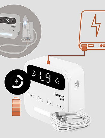 Aspirador nasal elétrico LIONELO BabyAir Flow – 9 níveis de ajuste – 3 x ponteiras – Silencioso