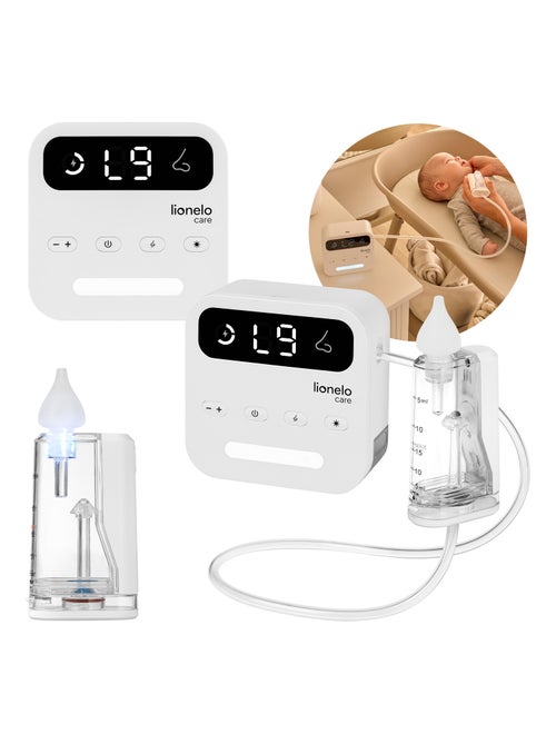Aspirador nasal elétrico LIONELO BabyAir Flow – 9 níveis de ajuste – 3 x ponteiras – Silencioso - Kiabi Aspirador nasal elétrico LIONELO BabyAir Flow – 9 níveis de ajuste – 3 x ponteiras – Silencioso - Kiabi