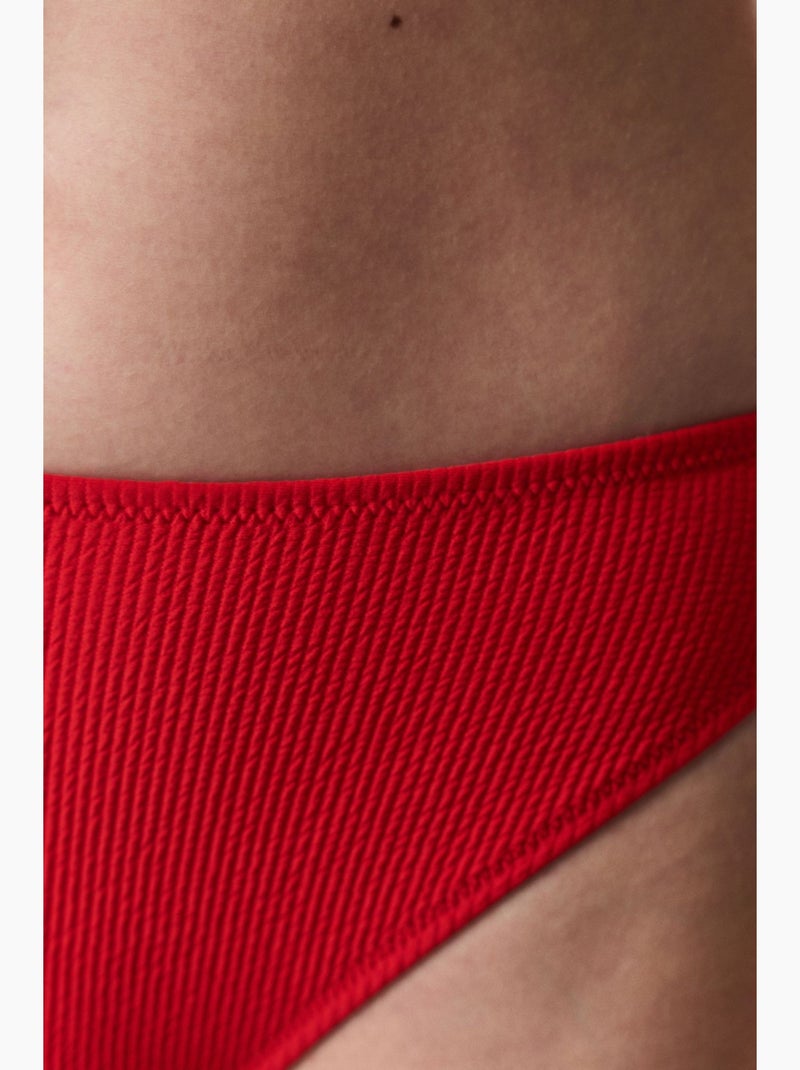 Astrid parte de baixo de biquíni texturada de cintura subida penti Vermelho - Kiabi