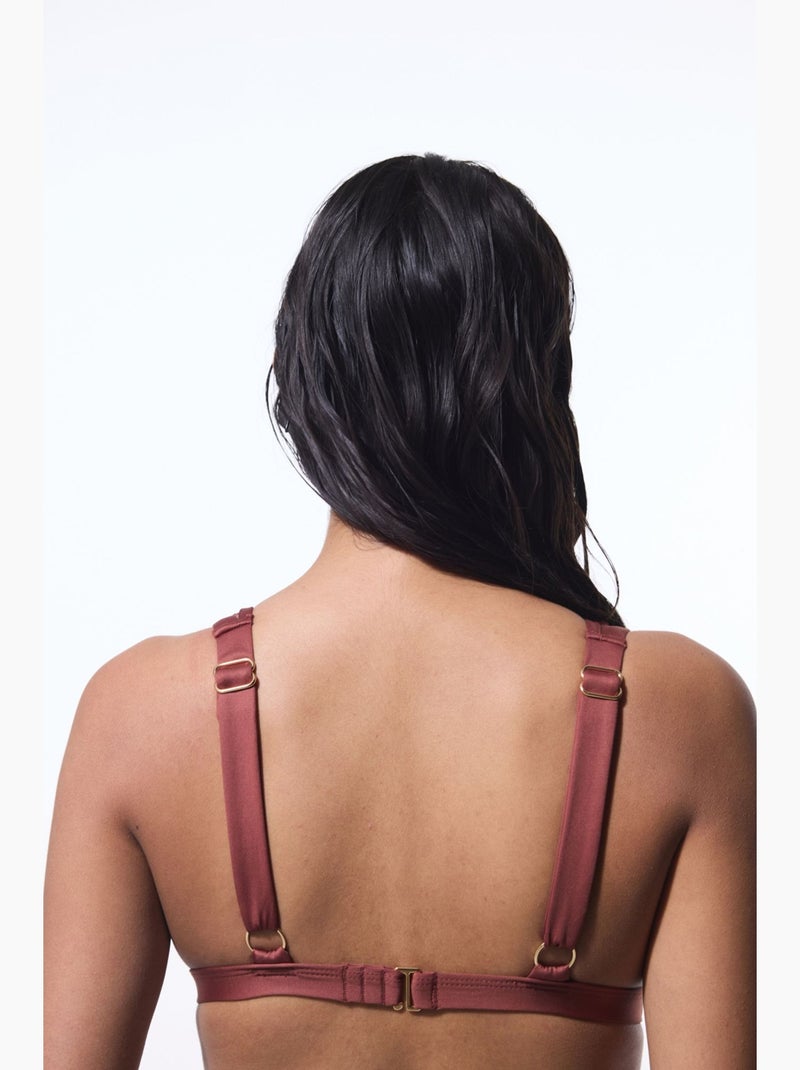 Astrid top de biquíni com decote em v profundo penti Rosa velho - Kiabi