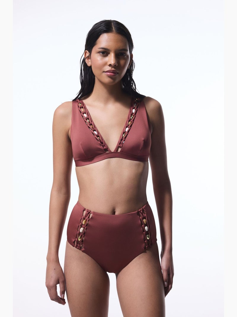 Astrid top de biquíni com decote em v profundo penti Rosa velho - Kiabi