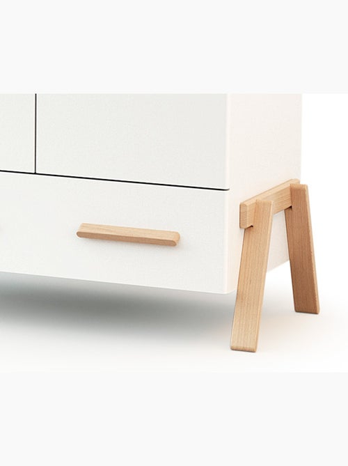 At4 - armário de 2 portas infantil de madeira canaille branco e faia 108 x 53 x176 cm - Kiabi