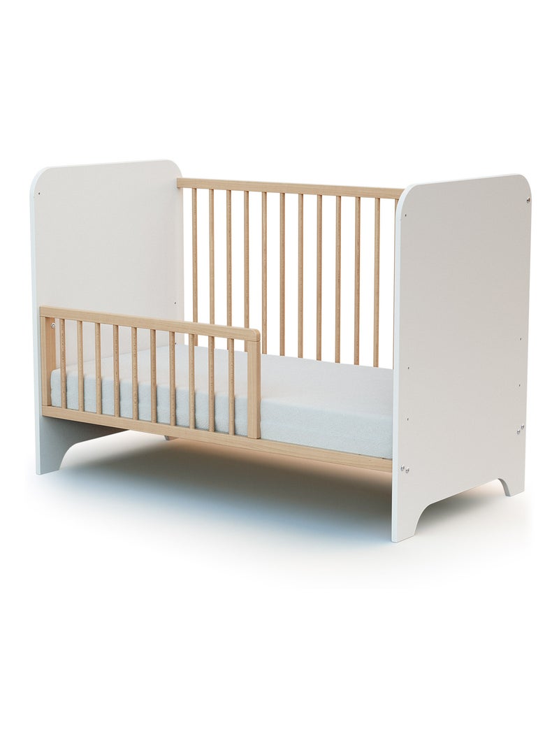 At4 - barreira para cama de bebê seren em madeira faia envernizada 120 cm Bege claro - Kiabi