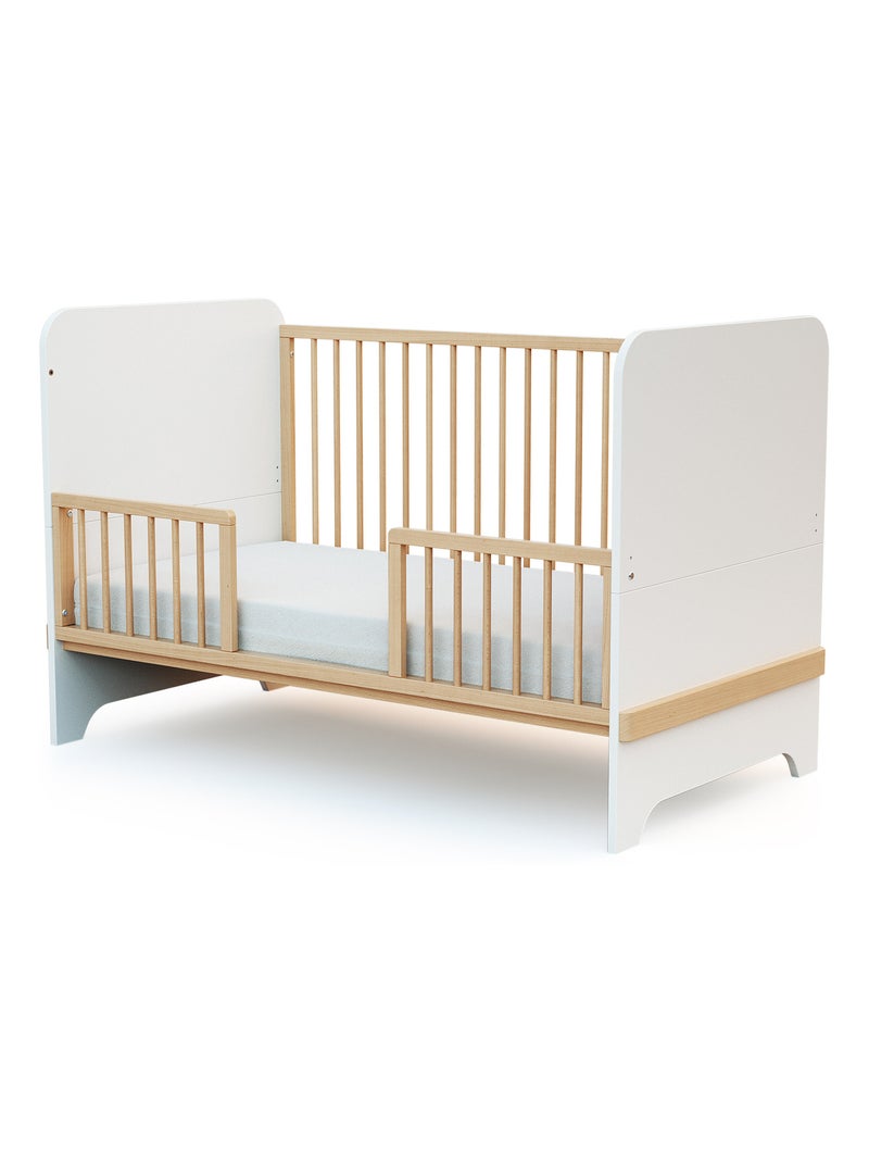 At4 - barreira para cama de bebê seren em madeira faia envernizada 140 cm Bege claro - Kiabi