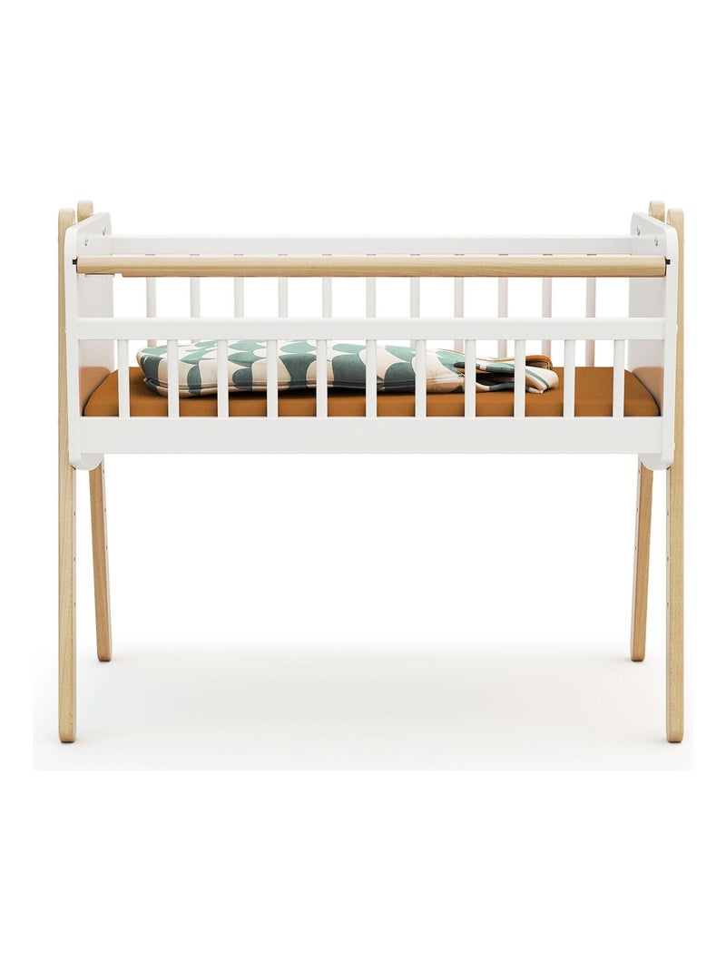 At4 - berço co-leito pirate de madeira branco e faia 40 x 80 cm Bege/Branco - Kiabi