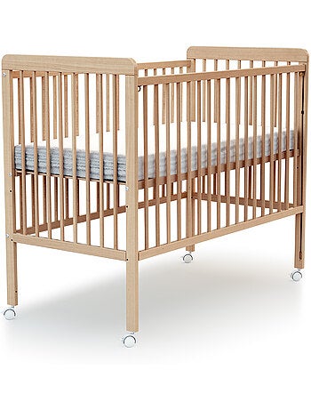 At4 - cama bebê con lateral deslizante madeira livo faia envernizada 60 x 120 cm