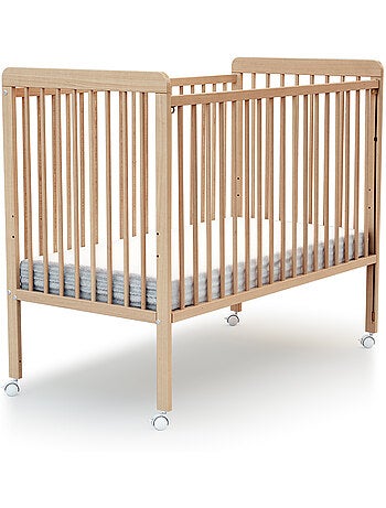 At4 - cama bebê con lateral deslizante madeira livo faia envernizada 60 x 120 cm