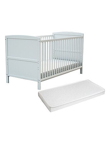 At4 - cama de bebê ajustável de madeira com colchão luna de madeira faia envernizada