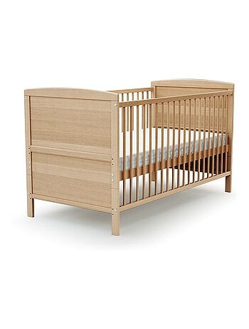 At4 - cama de bebê ajustável de madeira com colchão luna de madeira faia envernizada