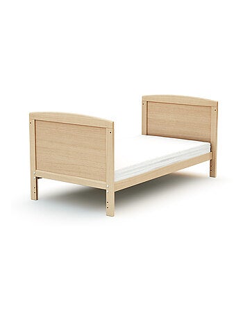 At4 - cama de bebê ajustável de madeira com colchão luna de madeira faia envernizada