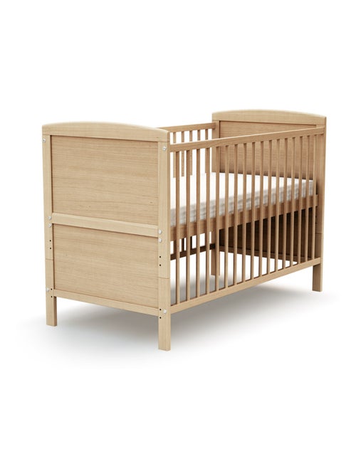 At4 - cama de bebê ajustável de madeira com colchão luna de madeira faia envernizada - Kiabi