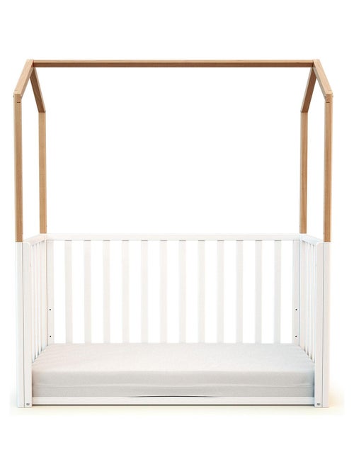 At4 - cama de bebe convertível em cabana kasa de madeira branco e faia 60 x 120 cm - Kiabi At4 - cama de bebe convertível em cabana kasa de madeira branco e faia 60 x 120 cm - Kiabi
