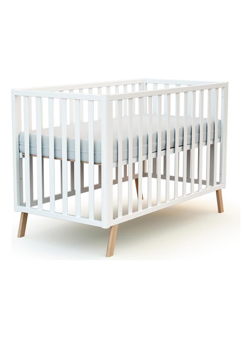 At4 - cama de bebe convertível em cabana kasa de madeira branco e faia 60 x 120 cm - Kiabi At4 - cama de bebe convertível em cabana kasa de madeira branco e faia 60 x 120 cm - Kiabi