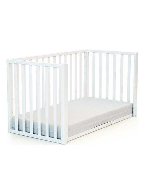 At4 - cama de bebe convertível em cabana kasa de madeira branco e faia 60 x 120 cm - Kiabi At4 - cama de bebe convertível em cabana kasa de madeira branco e faia 60 x 120 cm - Kiabi