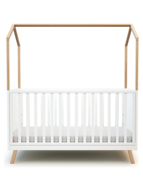 At4 - cama de bebe convertível em cabana kasa de madeira branco e faia 70 x 140 cm - Kiabi At4 - cama de bebe convertível em cabana kasa de madeira branco e faia 70 x 140 cm - Kiabi