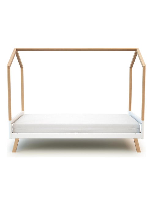At4 - cama de bebe convertível em cabana kasa de madeira branco e faia 70 x 140 cm - Kiabi At4 - cama de bebe convertível em cabana kasa de madeira branco e faia 70 x 140 cm - Kiabi