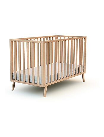 At4 - cama de bebe convertível em cabana kasa de madeira faia envernizada 60 x 120 cm