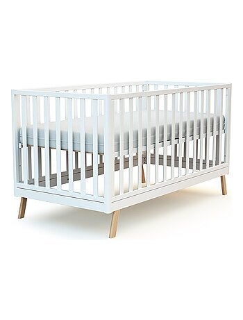 At4 - cama de bebe convertível kasa de madeira branco 70 x 140 cm