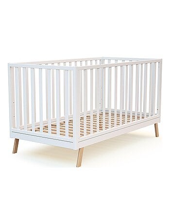 At4 - cama de bebe convertível kasa de madeira branco 70 x 140 cm
