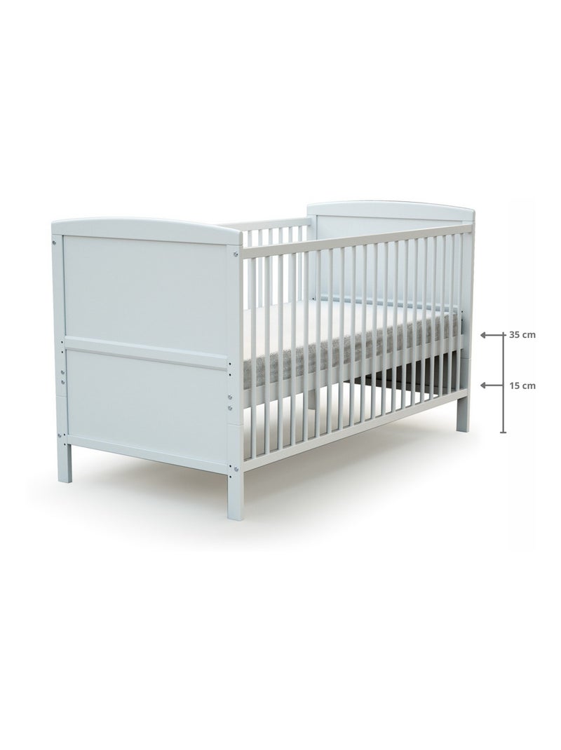 At4 - cama de bebe convertível luna de madeira branco 70 x 140 cm Branco - Kiabi