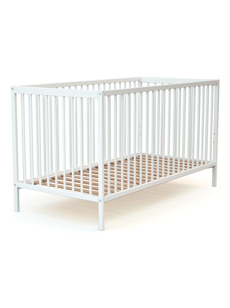 At4 - cama de bebê de madeira com colchão one de madeira branco 70 x 140 cm Branco - Kiabi