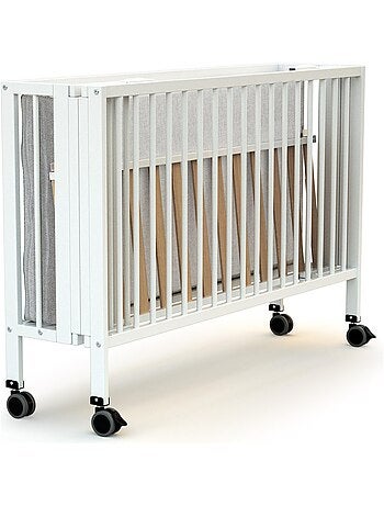 At4 - cama de bebe dobrável flow de madeira branco 60 x 120 cm
