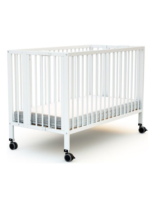 At4 - cama de bebe dobrável flow de madeira branco 60 x 120 cm - Kiabi At4 - cama de bebe dobrável flow de madeira branco 60 x 120 cm - Kiabi