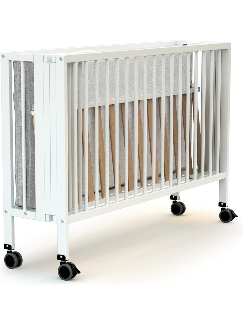 At4 - cama de bebe dobrável flow de madeira branco 60 x 120 cm Branco - Kiabi