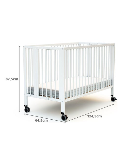 At4 - cama de bebe dobrável flow de madeira branco 60 x 120 cm - Kiabi At4 - cama de bebe dobrável flow de madeira branco 60 x 120 cm - Kiabi