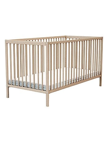 At4 - cama de bebe one de madeira faia em bruto 70 x 140 cm
