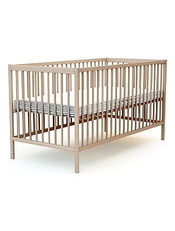 At4 - cama de bebe one de madeira faia em bruto 70 x 140 cm
