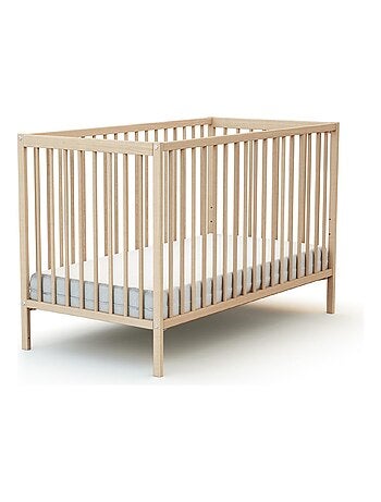 At4 - cama de bebe sona de madeira faia em bruto 60 x 120 cm