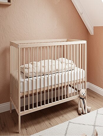 At4 - cama de bebe sona de madeira faia em bruto 60 x 120 cm