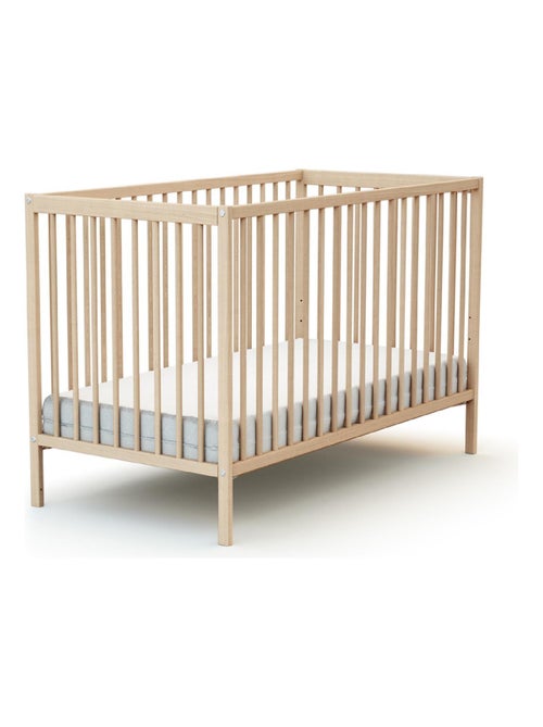 At4 - cama de bebe sona de madeira faia em bruto 60 x 120 cm - Kiabi At4 - cama de bebe sona de madeira faia em bruto 60 x 120 cm - Kiabi