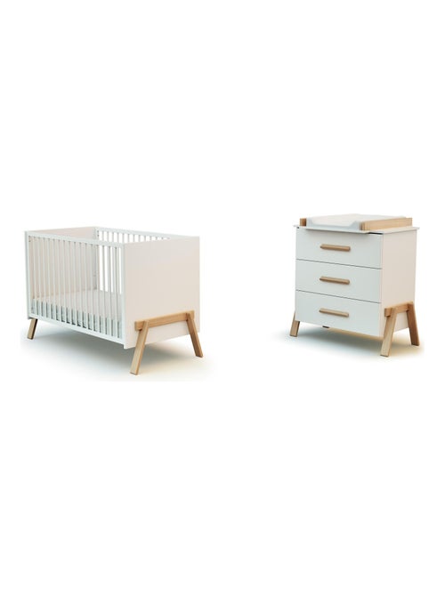 At4 - duo cama de bebé e mesa trocador canaille - Kiabi