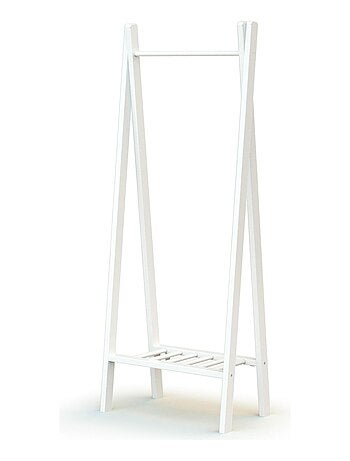 At4 - estendal para roupa de criança hooki de madeira branco e faia 50 x 30 x 130 cm