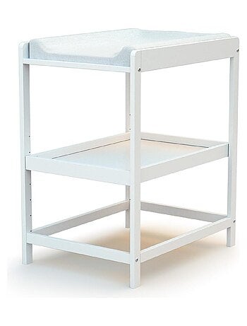 At4 - mesa muda-fraldas com 1 prateleira lima de madeira branco