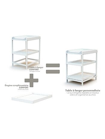 At4 - mesa muda-fraldas com 1 prateleira lima de madeira branco