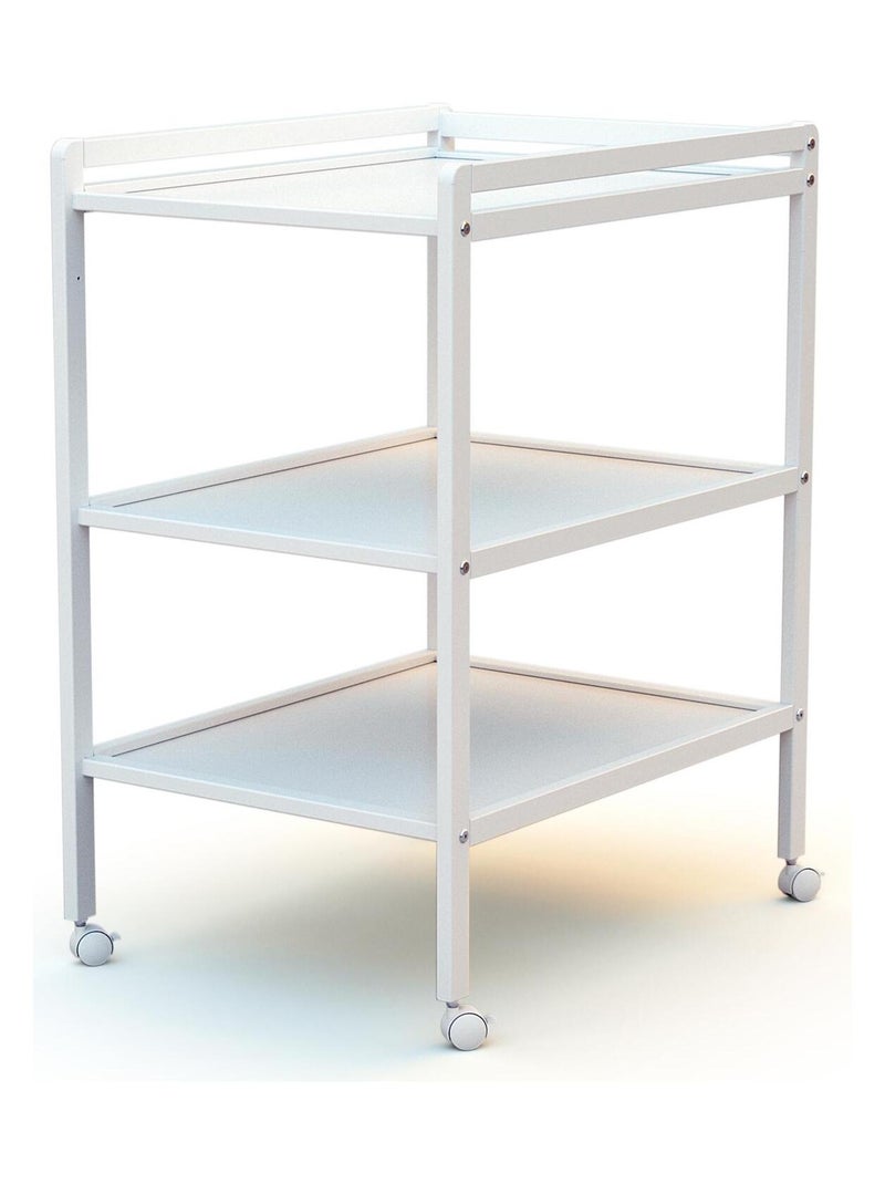 At4 - mesa muda-fraldas com 2 prateleiras lilo de madeira branco Branco - Kiabi