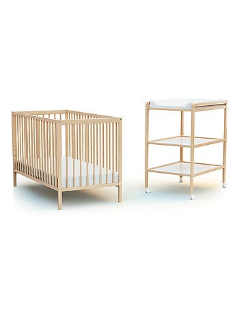 At4 - mesa muda-fraldas com 2 prateleiras lilo de madeira branco
