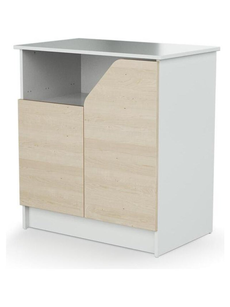 At4 - mesa trocador de 2 portas carnaval de madeira branco e bétula Branco Bege - Kiabi