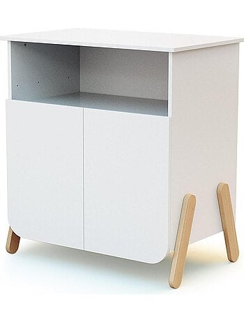 At4 - muda de roupa com 2 portas pirate de madeira branco e faia