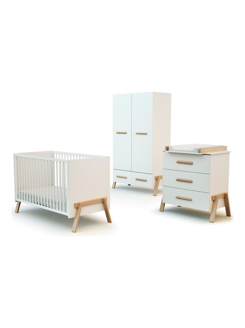 At4 - quarto canaille: cama 60 x 120 cm + trocador + guarda-roupa - Kiabi