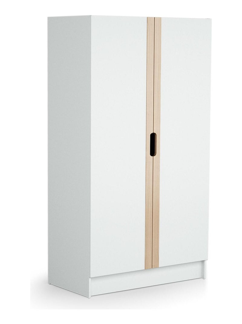 At4 - quarto de bebé com cama, fraldário e roupeiro carrousel de madeira branco e faia Bege/Branco - Kiabi