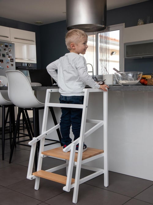 At4 - torre de observação/aprendizagem para crianças essentiel de madeira branco e faia - Kiabi At4 - torre de observação/aprendizagem para crianças essentiel de madeira branco e faia - Kiabi
