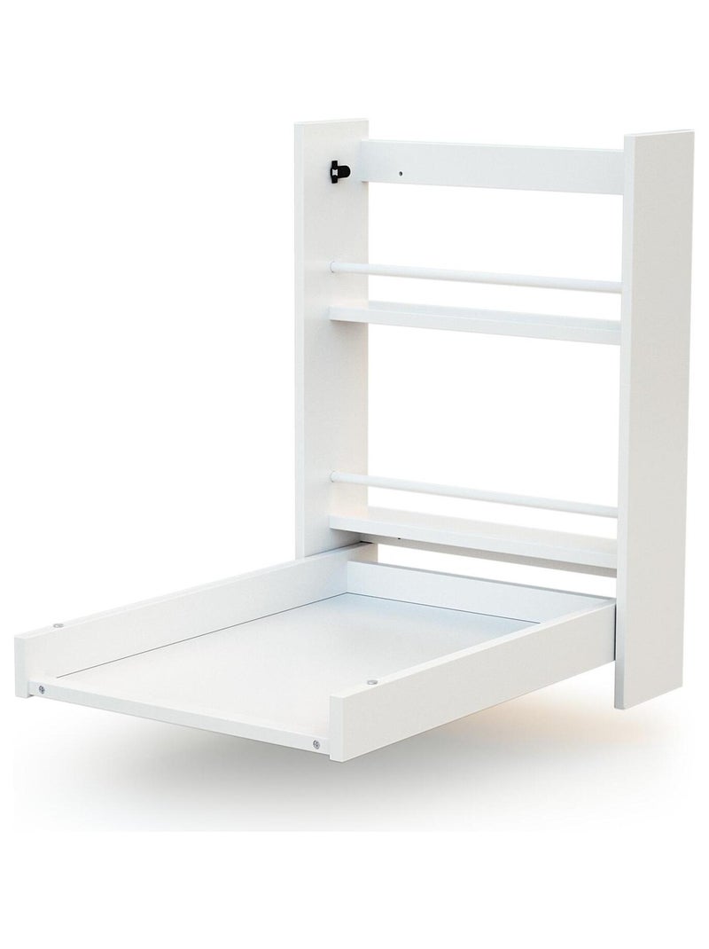 At4 - trocador de fraldas de parede dobrável com colchão eazy - branco Branco - Kiabi