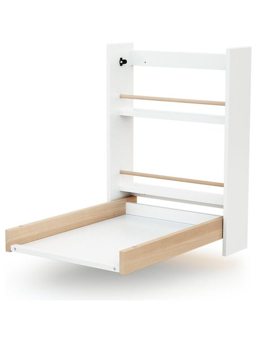 At4 - trocador de fraldas de parede dobrável com colchão eazy - branco e faia - Kiabi At4 - trocador de fraldas de parede dobrável com colchão eazy - branco e faia - Kiabi