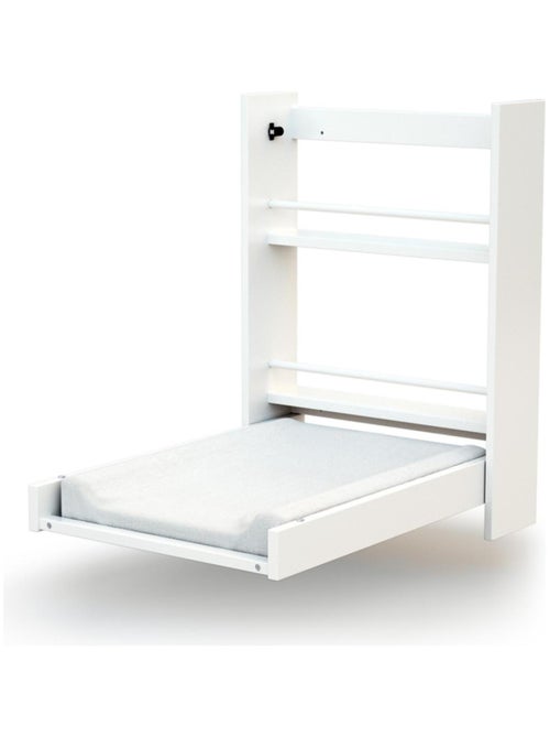 At4 - trocador de fraldas de parede dobrável eazy - branco e faia - Kiabi At4 - trocador de fraldas de parede dobrável eazy - branco e faia - Kiabi