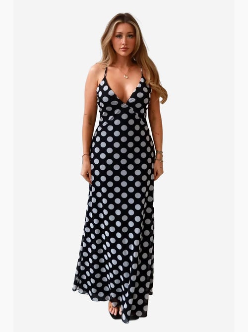 Audrey vestido maxi de bolinhas com decote em v hiccup - Kiabi