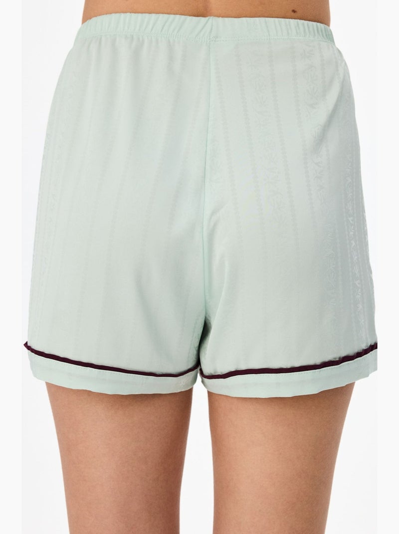 Aurora short de pijama cetim floral penti Verde menta - Kiabi